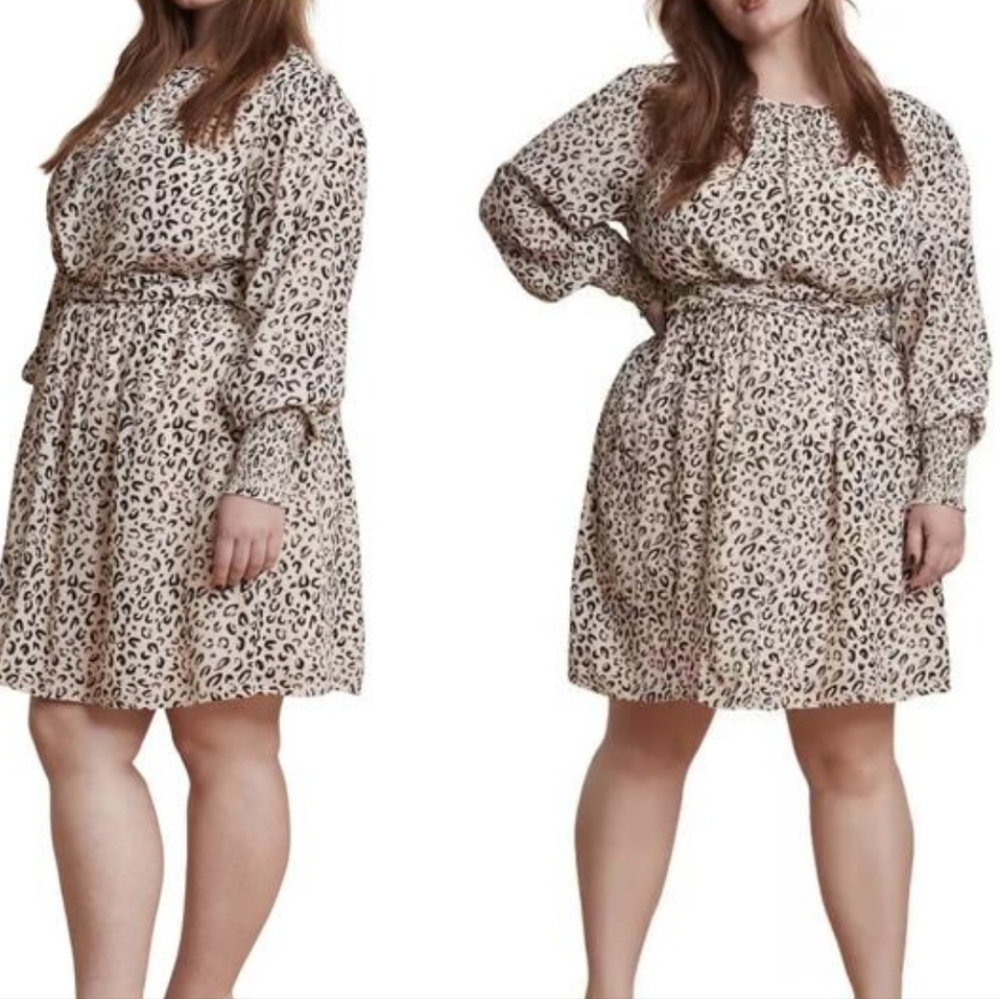 11 Honore Valentina Animal Print Belt Pockets Dress Size 16